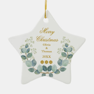 Create Your Own Custom Photo and Text Christmas Ceramic Ornament