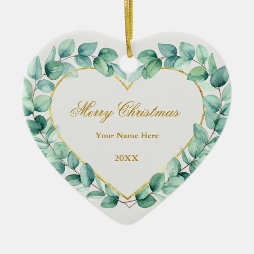Create Your Own Custom Photo and Text Christmas Ceramic Ornament