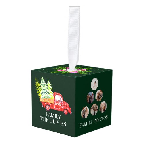 Create Your Own Custom Photo and Text Christmas Cube Ornament