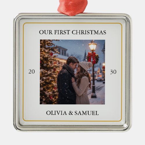 Create Your Own Custom Photo and Text Christmas Metal Ornament