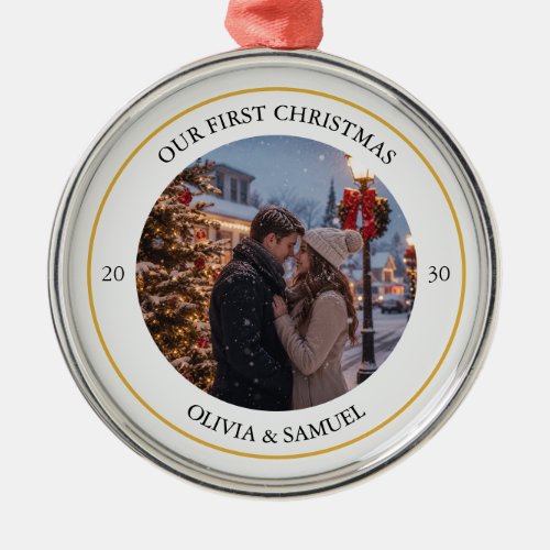 Create Your Own Custom Photo and Text Christmas Metal Ornament