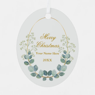 Create Your Own Custom Photo and Text Christmas Metal Ornament