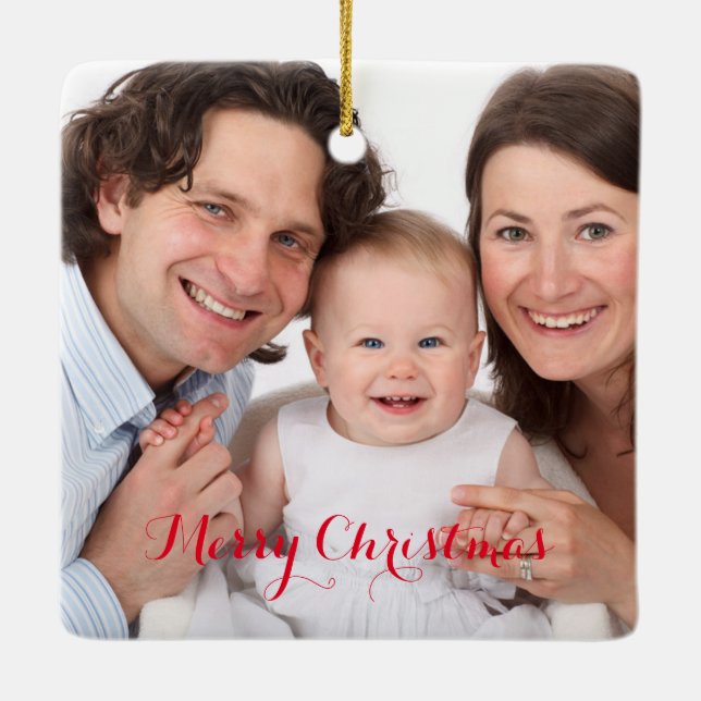 Create Your Own Custom Photo Ceramic Ornament (Back)