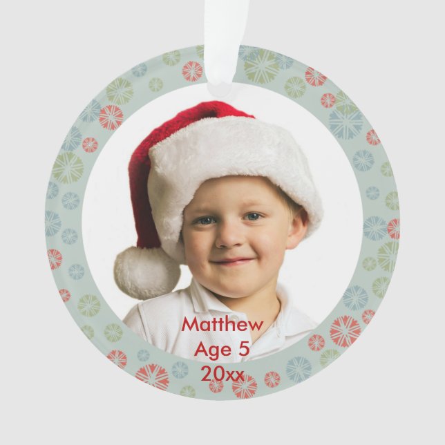 Create Your Own Custom Photo Christmas Design Ornament (Front)