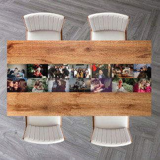 Create your own Custom photo collage 14 photos Short Table Runner