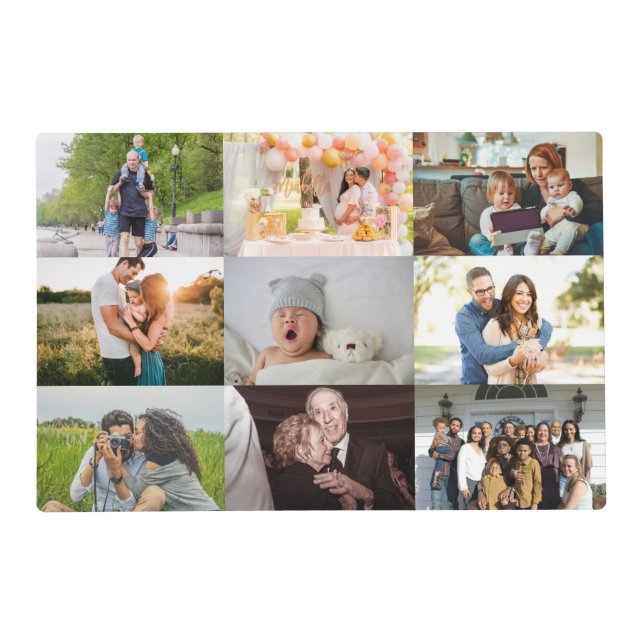 Create your own Custom Photo Collage 18 photos  Placemat (Front)