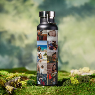 Create your own Custom photo collage 20 photos Wa Water Bottle