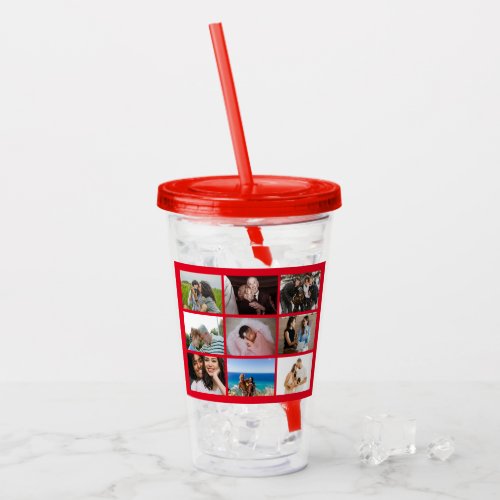 Create your own Custom photo collage 9 photos Acry Acrylic Tumbler