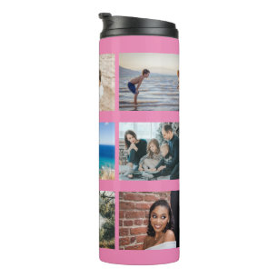 Create your own Custom photo collage 9 photos Thermal Tumbler