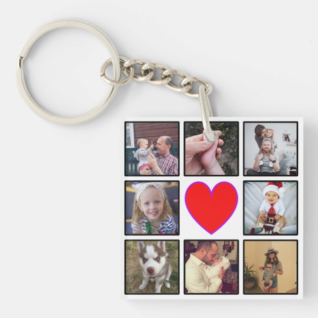 Create Your Own Custom Photo Collage Keychain (Front)