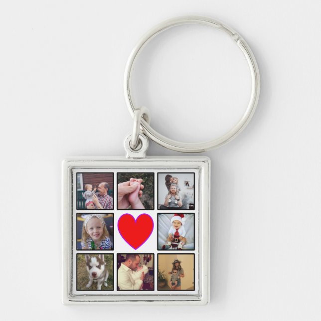 Create Your Own Custom Photo Collage Keychain (Front)