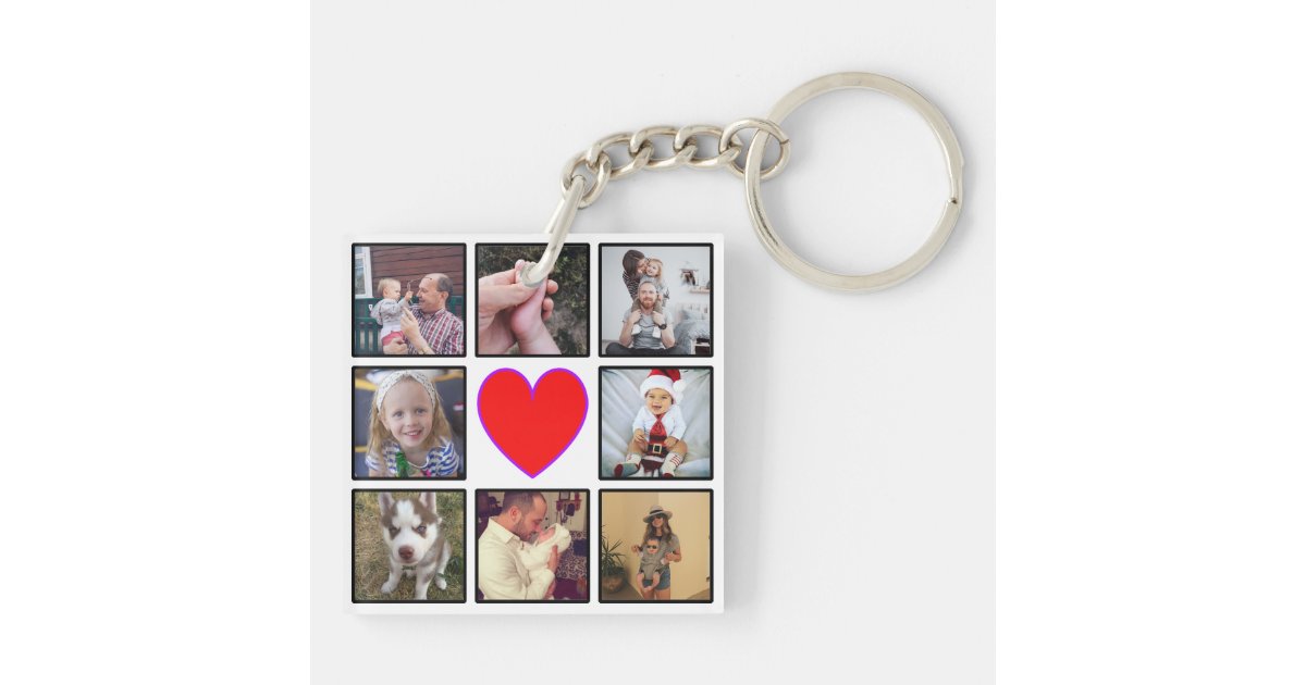 Create Your Own Custom Photo Collage Keychain Zazzle
