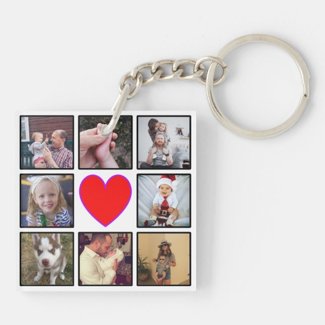 Create Your Own Custom Photo Collage Keychain (Back)