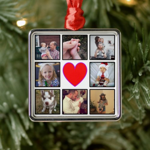 Create Your Own Custom Photo Collage Metal Ornament