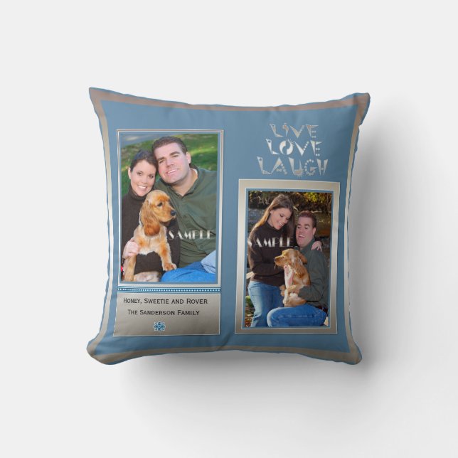 Create Your Own Custom Photo Collage Throw Pillow (Front)