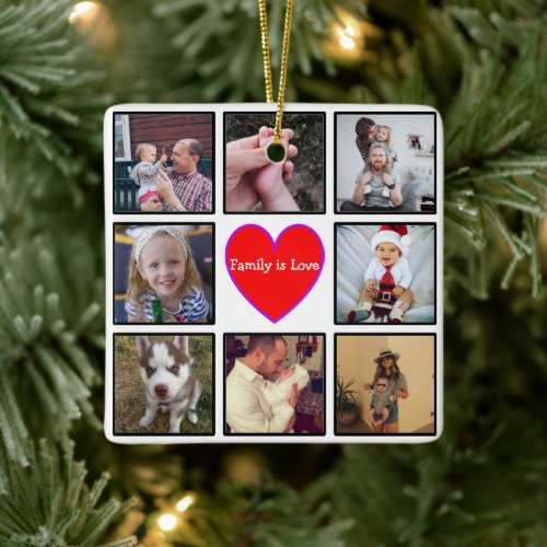 Create Your Own Custom Photo Collage With Text Ceramic Ornament