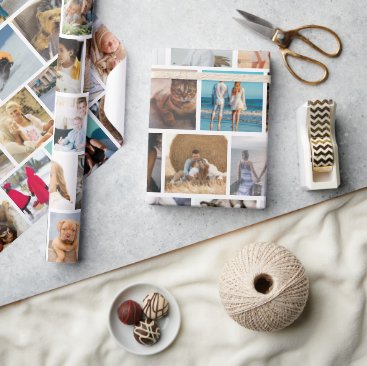 Create Your Own Custom Photo Grid Wrapping Paper