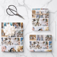 Create Your Own Custom Photo Grid Wrapping Paper Sheets