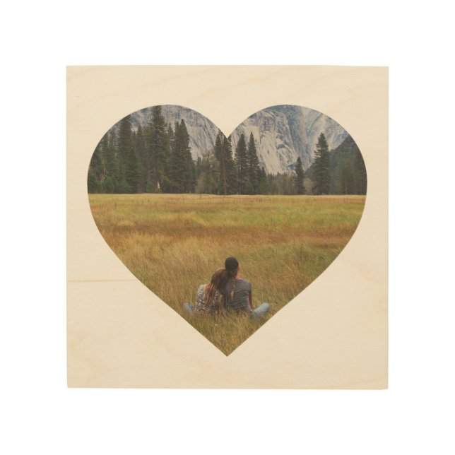 Create Your Own Custom Photo Heart Frame Wood Wall Decor (Front)