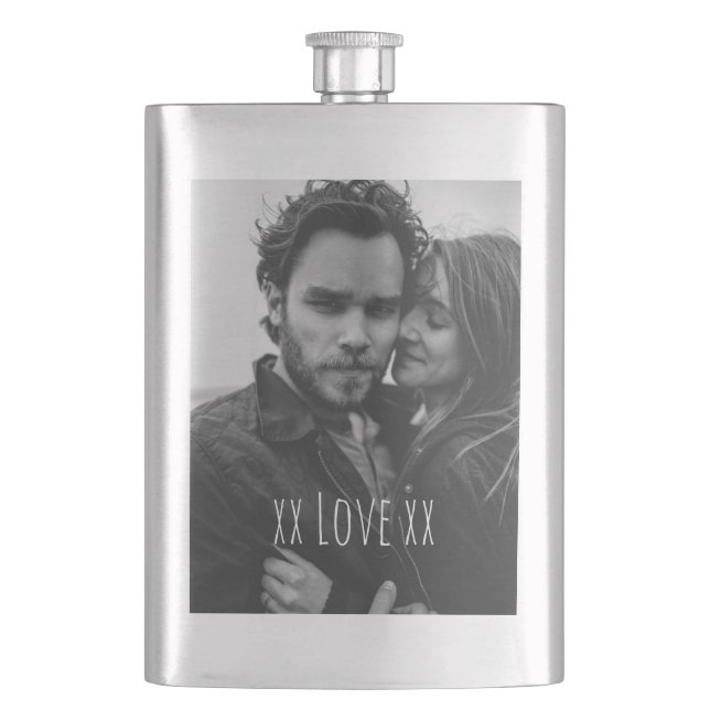 Create Your Own Custom Photo Love Text Flask (Front)