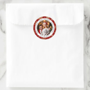 Create Your Own Custom Photo Merry Christmas Classic Round Sticker