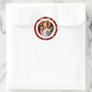 Create Your Own Custom Photo Merry Christmas Classic Round Sticker
