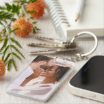 Create Your Own Custom Photo Modern Picture Keychain<br><div class="desc">Create Your Own Custom Photo Modern Picture Keychain Celebrate your love story with this customizable two-sided keychain for newlyweds. Designed as the perfect keepsake, this keychain allows you to add your own wedding photo, names, and special date on both sides, making it a beautiful way to carry your memories wherever...</div>
