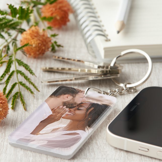 Create Your Own Custom Photo Modern Picture Keychain (Front Right)