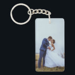 Create Your Own Custom Photo Modern Picture Keychain<br><div class="desc">Create Your Own Custom Photo Modern Picture Keychain Celebrate your love story with this customizable two-sided keychain for newlyweds. Designed as the perfect keepsake, this keychain allows you to add your own wedding photo, names, and special date on both sides, making it a beautiful way to carry your memories wherever...</div>