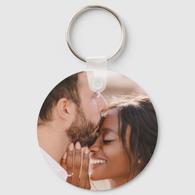 Create Your Own Custom Photo Modern Picture Keychain (Back)