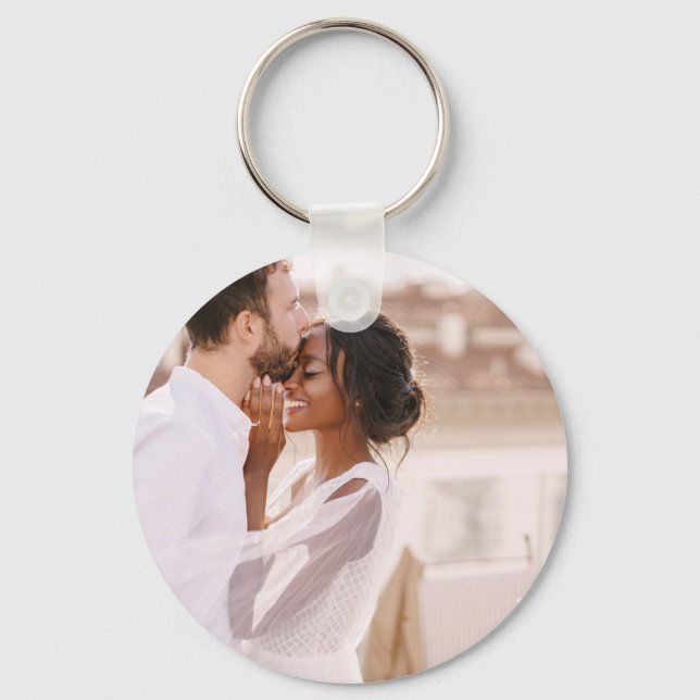 Create Your Own Custom Photo Modern Picture Keychain (Front)