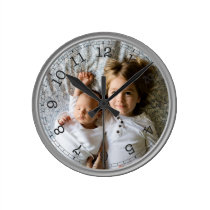 Create Your Own Custom Photo Modern Round Clock Create Your Own Custom Photo Modern Round Clock