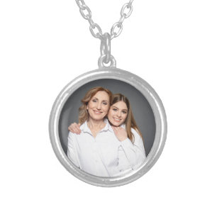Create Your Own Custom Photo Mommy and Me Silver Plated Necklace