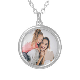 Create Your Own Custom Photo Mothers Day Gift Silver Plated Necklace