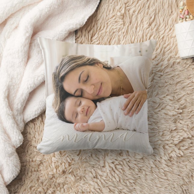 Create Your Own Custom Photo Mothers Day Memory Throw Pillow (Blanket)