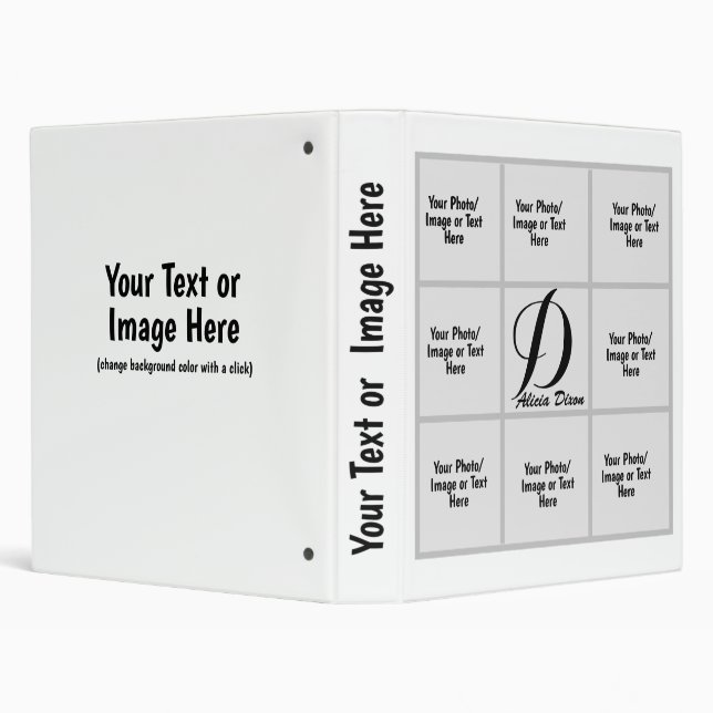 Create Your Own Custom Photo Personalized 3 Ring Binder (Background)