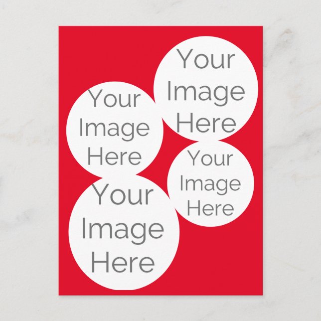 create your own custom photo template red postcard (Front)
