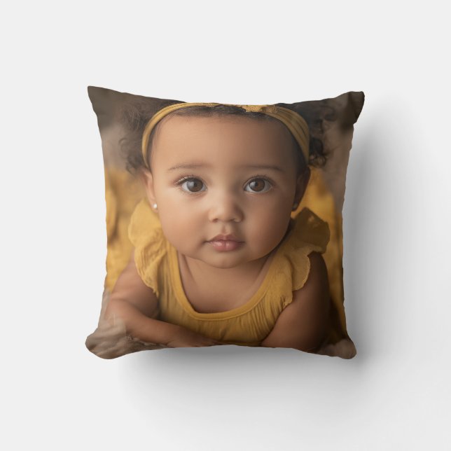 Create Your Own! Custom Photo Template Throw Pillow (Front)