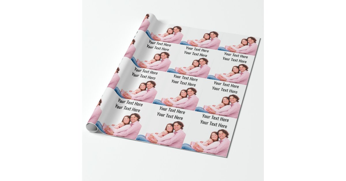 Create Your Own Custom Photo Text Wrapping Paper | Zazzle