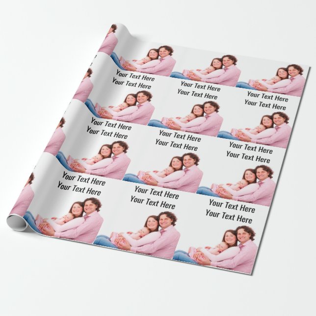 Create Your Own Custom Photo Text Wrapping Paper (Unrolled)