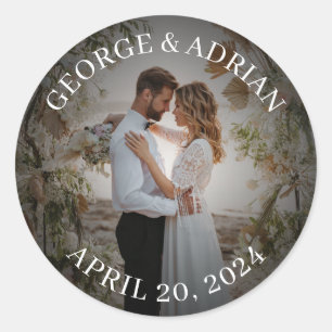Create your Own Custom Photo Wedding Favor Classic Round Sticker
