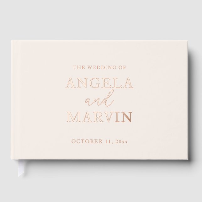 Create Your Own Custom Photo Wedding Foil Guest Book (Front)