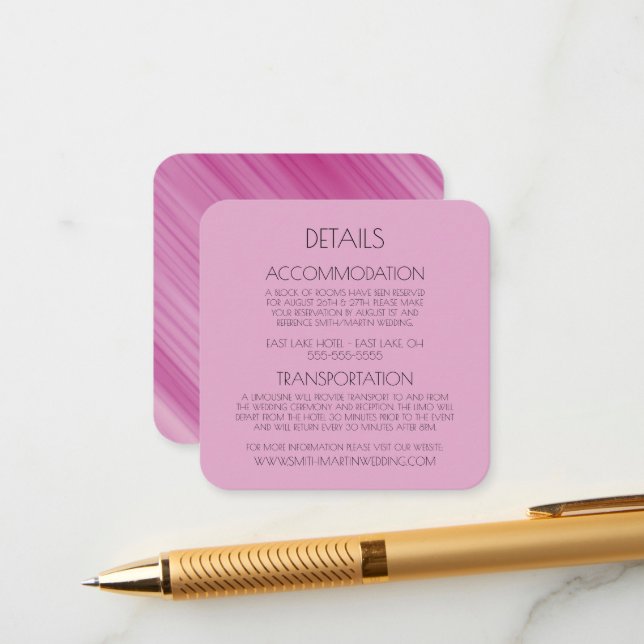 Create Your Own Custom Pink Streaks Enclosure Card (Front/Back In Situ)