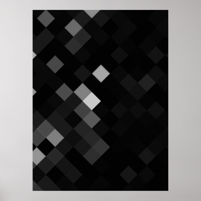 Create Your Own Custom Pixel Background - Black Poster (Front)
