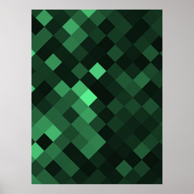 Create Your Own Custom Pixel Background - Green Poster (Front)