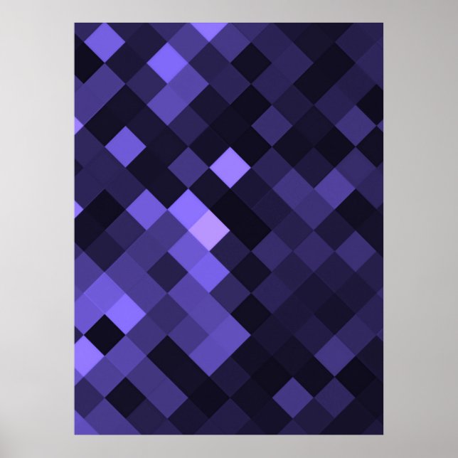 Create Your Own Custom Pixel Background - Indigo Poster (Front)