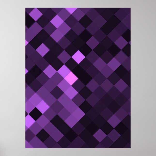 Create Your Own Custom Pixel Background - Purple Poster (Front)