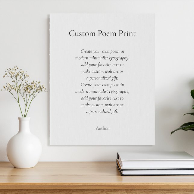 Create Your Own Custom Poem Faux Canvas Print (Creator Uploaded)
