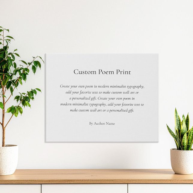 Create Your Own Custom Poem Faux Canvas Print (Creator Uploaded)