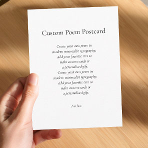 Create Your Own Custom Poem Postcard
